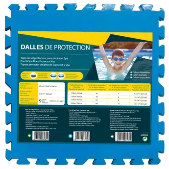 DALLES DE PROTECTION STANDARD BLEU 3,24m²  60 x 60 x 0,8 cm (x9)