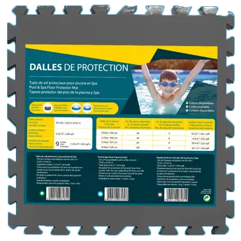 DALLES DE PROTECTION STANDARD GRIS 3,24m² 60 x 60 x 0,8 cm (x9)